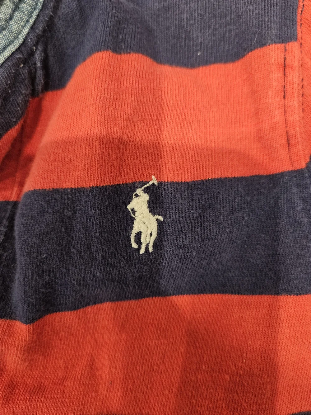 Polo by Ralph Lauren Kids' Red & Navy Striped Rugby Polo, Patriotic Flag